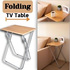 Small Wooden Folding TV Table Side Desk Computer Tea Coffee & Snacks - APOLLO UK