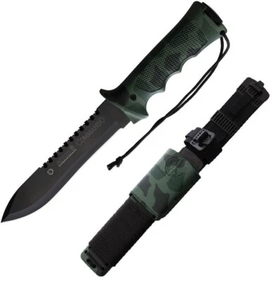 Aitor Commando Fixed Knife 7" MoVa Steel Blade Camo Magnesium/Aluminum Handle - Image 1 of 3