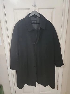 Alfani Men's Black Bruno Notched Lapel Wool Blend Overcoat Jacket Size XXL - Image 1 of 4