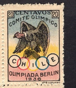 CHILE Deutschland Berlin Olympische Spiele 1936 postfrisch - Bild 1 von 1
