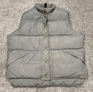 Vintage LL Bean Vest Women Medium Button Up Puffer Hike Down Fill Jacket USA - Picture 1 of 12