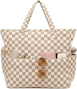 Large Beach Tote Bag Women Waterproof Sandproof Zipper Beach Tote Bag for Pool G - Picture 1 of 7