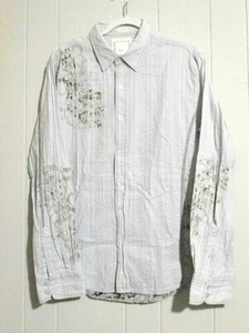 BKE Herren Hemd L L/S Knopfleiste grau/blau Grafik Slim Fit Markenknöpfe - Bild 1 von 11