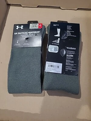 (2) Under Armour UA Tactical HeatGear Calcetines Acolchados Sobre la pantorrilla Verde Lote 2 Foto 1 de 3