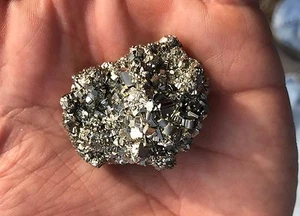(1) Large Natural Rhombic Pyrite Crystal Cluster Specimen - Very Nice - High End - Picture 1 of 11