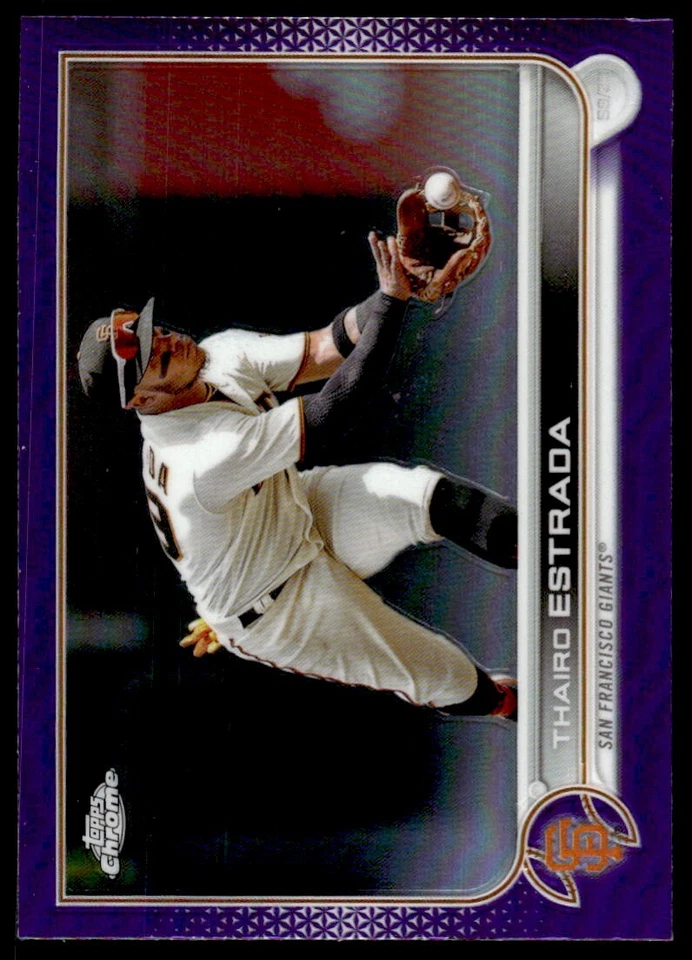 2022 Topps Chrome Update PURPLE REFRACTOR Thairo Estrada #USC18 - Image 1 of 2