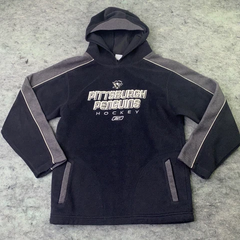 Pittsburgh Penguins Womens Hoodie Top Medium Black NHL Fleece Sweatshirt Cover