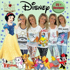 Womens Pyjamas Set Disney Pjs Gifts For Her Ladies Pyjamas Short Sleeve Cotton - Picture 1 of 13