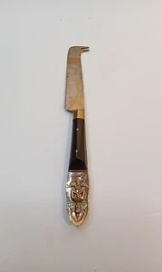 Siam Sitting Buddha Brass with Wood Handle Cheese Knife/Pick 6" Vintage - Picture 1 of 4