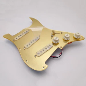Juego de 5 pastillas de bobina única para guitarra Fender precableadas golpeador dorado Alnico - Imagen 1 de 11