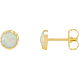 Juego de biseles pendientes de ópalo en oro amarillo de 14 K - Imagen 1 de 2