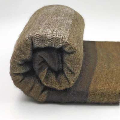 SOFT & WARM CHOCOLATE BROWN BRUSHED ALPACA WOOL BLANKET THROW 90"x65" - Image 1 of 4