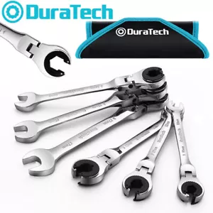 DURATECH 6 Pieces Metric Ratcheting Wrench Set Open Flex-head with Organizer Bag - Picture 1 of 7