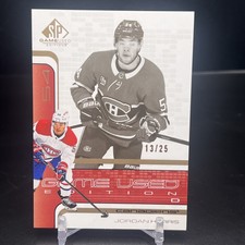 2022-23 SP Game Used Hockey Jordan Harris #R14 Retro Rookie Gold 13/25 Canadiens