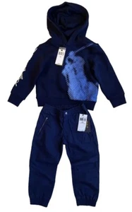 Polo Ralph Lauren Boys 3Toddler Navy w/Spotted Logo Pullover Hoodie & Pants NWT - Picture 1 of 7