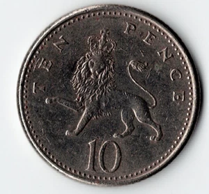 1992 UK 10 Pence Coin Queen Elizabeth II Great Britain England Lion - Picture 1 of 2