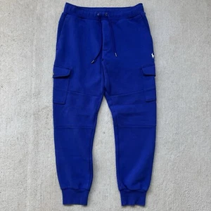 Men’s Polo Ralph Lauren Double Knit Cargo Jogger Pant Sweats Blue Size Small - Picture 1 of 22