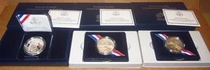 Lot Of 3 DIFFERENT Benjamin Frankln 2006 90% Silver Dollars - 1 proof & 2 uncs. - Picture 1 of 7