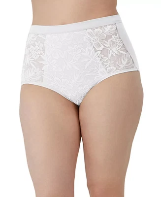 Bali Women's Breathe Lace High-Rise Brief Underwear White Size M 0549 - Image 1 of 3