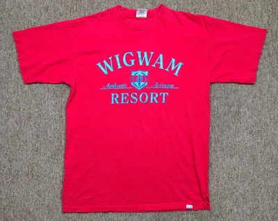 Camiseta WIGWAM RESORT Vintage Hombre XL Roja Arizona Cactus Gráfico Manga Corta Foto 1 de 4