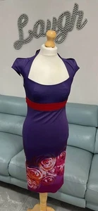 Abito Karen Millen nuovo con etichette viola dettagli rosa taglia 10. - Foto 1 di 9
