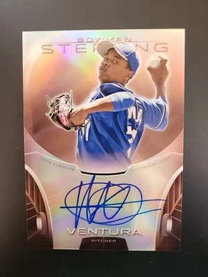 2013 Bowman Sterling Prospect Ruby Refractor /99 Yordano Ventura #BSAP-YV Auto — 第 1/4 张图片