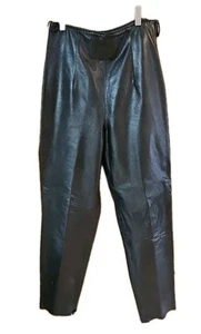 80s Vintage Tannery West Leather High Rise Raw Hem Pants Made In Korea  - Bild 1 von 12