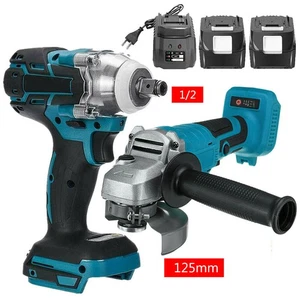 Akku Geräte Kombo 18V Kit Schlagschrauber Winkelschleifer 2 Akku Für Makita - Bild 1 von 10