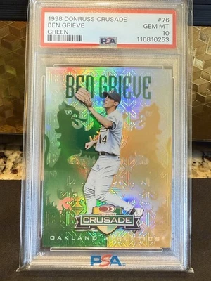 1998 Donruss Crusade Ben Grieve green /250 Oakland Athletics PSA 10 Gem Mint 💎 Foto 1 de 2