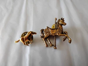 Gold Tone Horse Pin, Set Of 2 Pins - Picture 1 of 7