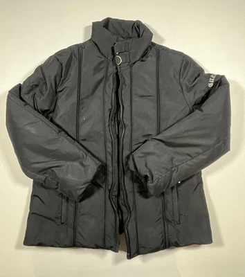 Guess Jacket Womens XL Black Down Puffer Coat Nylon Quilted Logo Winter H121264 - Image 1 of 4