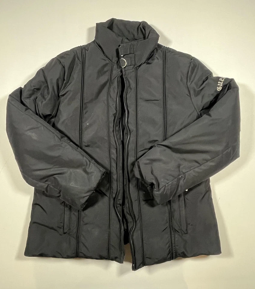 Chaqueta Guess para mujer XL negra plumón abrigo acolchado nailon logotipo invierno H121264 Foto 1 de 4