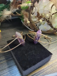 Handcrafted Amethyst Pyramid Fuel Quality Best Friends Double Bracelets Love... - Picture 1 of 9