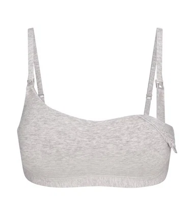 Camiseta de algodão nova com etiquetas skims colher de enfermagem maternidade Bralette XL cinza urze - Imagem 1 de 4