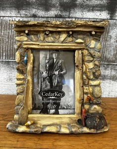 Cedar Key Fishing Stone Cabin Picture Frame - Picture 1 of 7