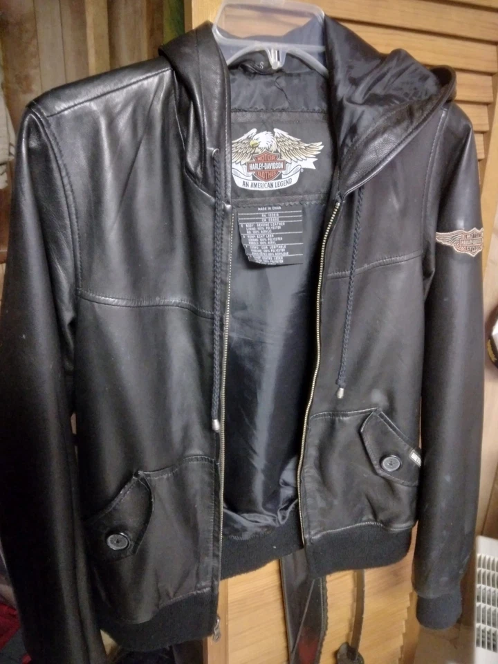 Chaqueta de cuero para mujer negra talla pequeños bolsillos Foto 1 de 3