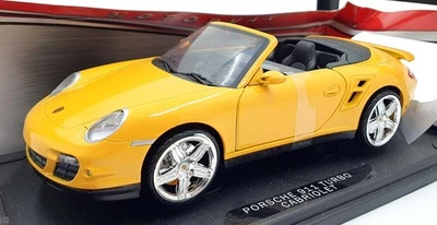 Motor Max 1/18 Scale Diecast 73183 - Porsche 911 Turbo Cabriolet Metallic Yellow - Image 1 of 4