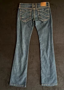 Vintage Y2K Low Rise Frankie B Flared Jeans Wavy Pockets Size 4 241D20535 - Picture 1 of 10