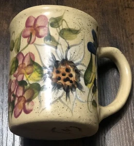 ALPINE POTTERY Roseville Ohio 2003 Mug Vintage Floral Multicolor EUC - Picture 1 of 9