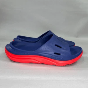 Hoka ORA Recovery Slide 3 Mens Size 10 Red & Blue Running Athletic Slide Sandals - Picture 1 of 12