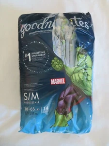 Goodnites Marvel #1 Nighttime Underwear S/M Fits Sizes 4-8 38-65 lbs 14 Pairs - Picture 1 of 2