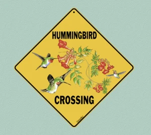 Hummingbird Crossing, Caution Yellow, Crosswalks Aluminum Crossing Sign 12"x12" - Picture 1 of 1