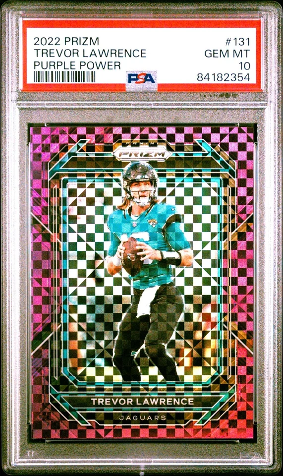 Prizm Trevor Lawrence 2022 #131 Purple Power/49 PSA GEMA COMO NUEVO 10 ¡¡POCO POP!! POP 8 Foto 1 de 2