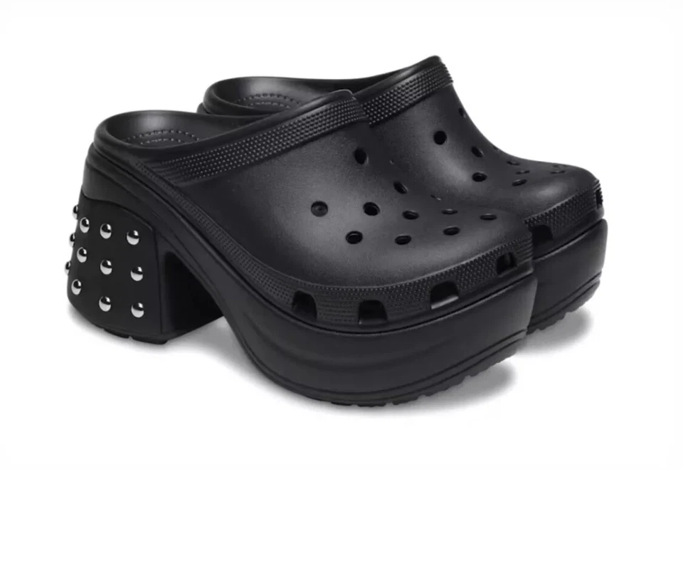 Crocs Siren Studded Heel Clog Black Size Mens 10 / Womens 12 209017-001