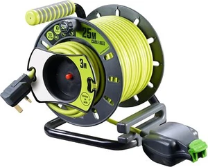 Masterplug Pro-XT Reverse Open Cable Reel with Single In-Line Socket 25M ,Green - Picture 1 of 6