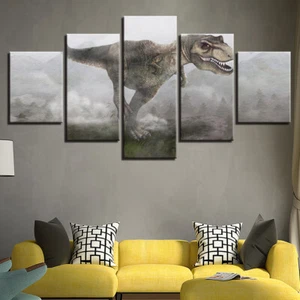 Jurassic Park Dinosaur Animals Canvas Prints Painting Wall Art Home Decor 5PCS - Picture 1 of 5