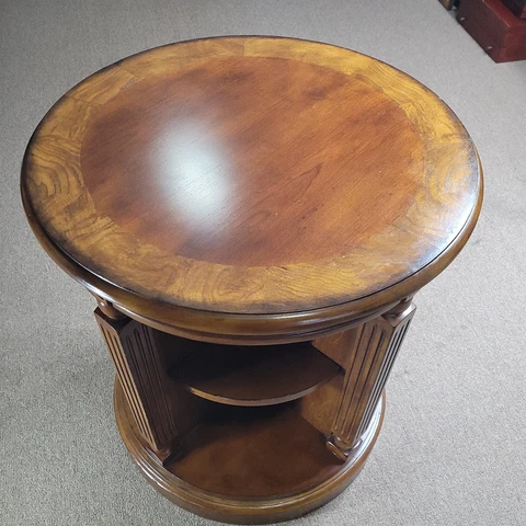 Round Townhouse Seaver Library Lamp Table Stand Very Heavy Cover