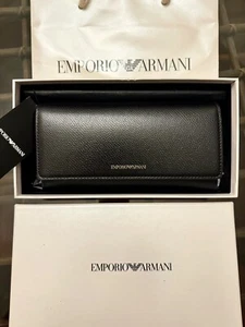 EMPORIO ARMANI_New w/Tag & Box  Black Leather Lg Wallet Women $109.99 - Picture 1 of 5