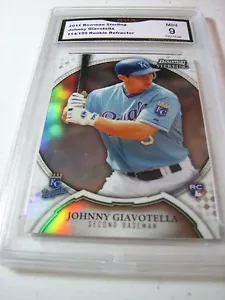 JOHNNY GIAVOTELLA ROYALS 2011 BOWMAN STERLING RIFRATTORE ROOKIE RC #/199 GRADO 9 - Foto 1 di 1