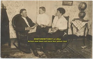 RP RPPC Brown Bailey Ohio OH Family Parlor Scene Photo - Picture 1 of 2